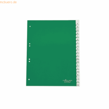 Durable Register A4 blanko 20-teilig PP mit umschweißten Taben grün von Durable