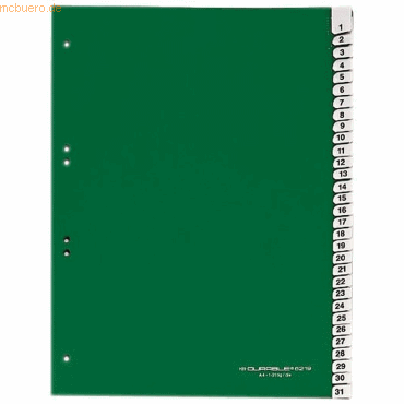 Durable Register A4 blanko 31-teilig grün Durable Register A4 blanko 31-teilig grün von Durable