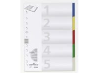 Durable Register mit farb.Taben, A4 hoch, 5-tlg. PP, Leerer Registerindex, Polypropylen (PP), Mehrfarben, Porträt, A4, 220 mm von Durable