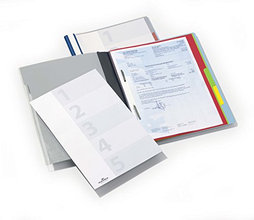 Durable Schnellhefter Divisoflex mit 5 Unterteilungen, mit Deckblatt und Beschriftungsstreifen, blau, 255706 von Durable