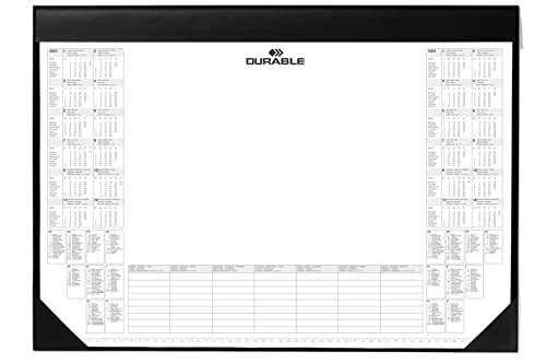 Durable Schreibunterlage mit Kalenderblock, 25 Blatt, 590 x 420 mm, schwarz, 729101 von Durable