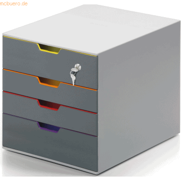 Durable Schubladenbox Varicolor 4 4 Fächer 2 Fachhöhen grau/farbiger V Durable Schubladenbox Varicolor 4 4 Fächer 2 Fachhöhen grau/farbiger V von Durable