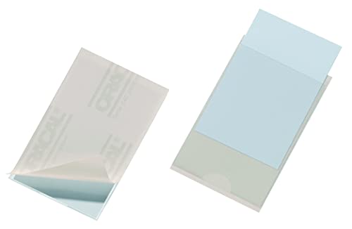 Durable Selbstklebetaschen Pocketfix für z.B. Visitenkarten 57x90 mm, 100 Stück, transparent, 827919 von Durable