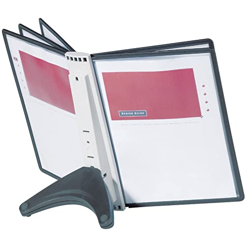 Durable Sichttafelsystem Sherpa Soho 5 Tischständer, mit 5 schwarzen Sichttafeln, anthrazit/schwarz, 554001 von Durable