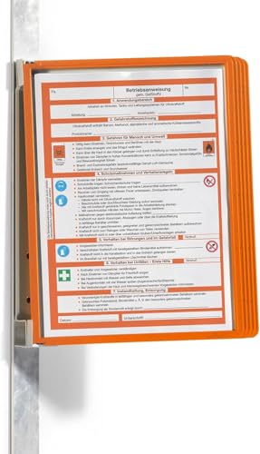 Durable Sichttafelwandhalter (Vario Magnet Wall 5, mit 5 Sichttafeln A4) orange, 591409 von Durable