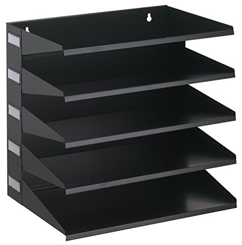 Durable Sortierreck (mit 5 Ablagefächern), für Tisch oder Wand, schwarz, 336001 von Durable