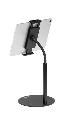 Durable Tablet Tischhalterung mit Schwanenhals TWIST, 4,7-13 Zoll, für Tablet/iPad/Handy, schwarz, 894101 von Durable