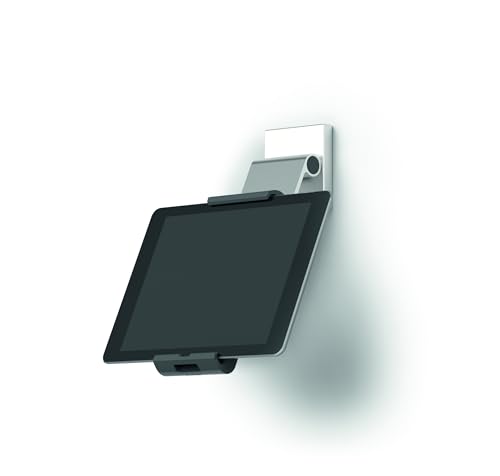 Durable Tablet Wandhalterung (mit Tragarm für Tablets 7-13 Zoll, 360° drehbar mit Diebstahlsicherung) silber/anthrazit, 893523 von Durable