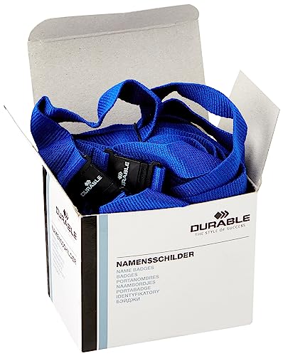 Durable Textilband (mit Sicherheitsverschluss, 44 x 20 mm) Packung à 10 Stück, blau, 813707 von Durable