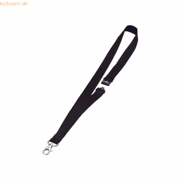 Durable Textilband 20mm mit Karabiner 44cm schwarz VE=10 Stück von Durable