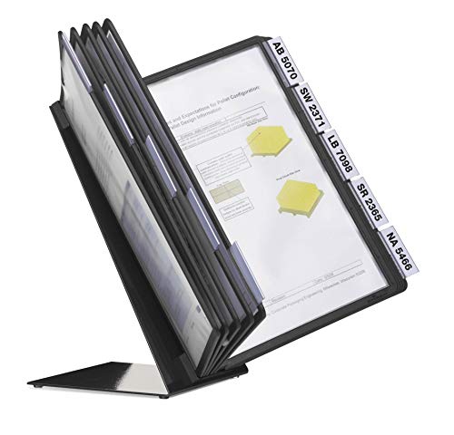 Durable Tisch-Sichttafelsystem (Vario Table 10, mit 10 Sichttafeln A4) schwarz, 557001 von Durable
