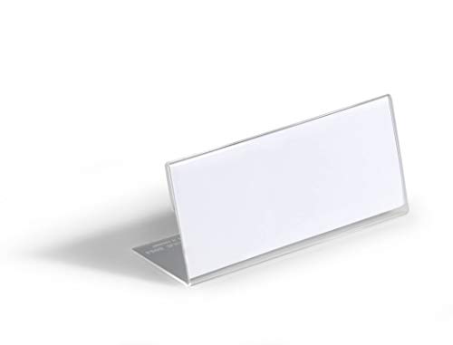 Durable Tischnamensschild L-Aufsteller (aus Acryl, 61 x 150 mm) 10 Stück, transparent, 805419 von Durable