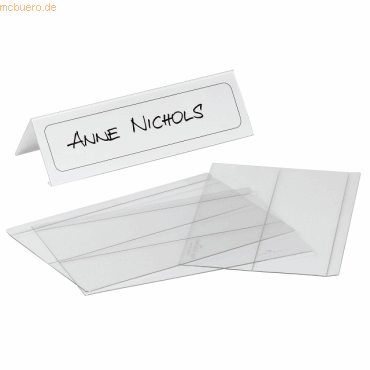 Durable Tischnamensschilder PET 61/122x210mm transparent VE=10 Stück Durable Tischnamensschilder PET 61/122x210mm transparent VE=10 Stück von Durable