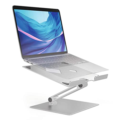 Durable Tischständer für Laptop/Notebook, stufenlos höhen- und winkelverstellbar, faltbar, silber, 505023 von Durable