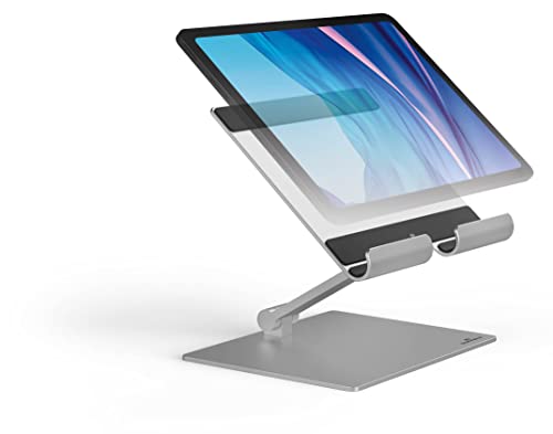 Durable Tischständer für Tablet/Smartphone, stufenlos höhen- und winkelverstellbar, faltbar, silber, 894023 von Durable