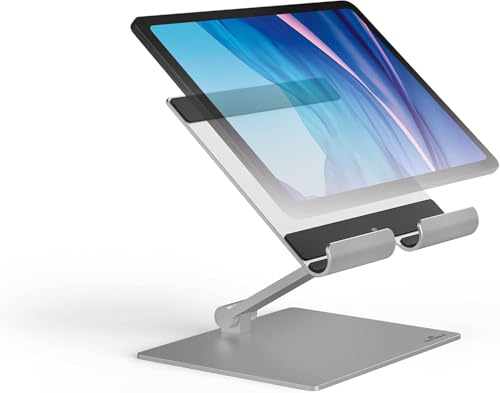 Durable Tischständer für Tablet/Smartphone, stufenlos höhen- und winkelverstellbar, faltbar, silber, 894023 von Durable