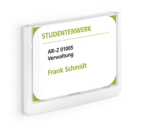 Durable Türschild Click Sign, 149 x 105,5 mm, zum Ankleben oder Anschrauben, weiss, 486102 von Durable