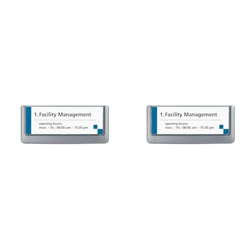 Durable Türschild Click Sign, 149 x 52,5 mm, zum Ankleben oder Anschrauben, graphit, 486037 (Packung mit 2) von Durable