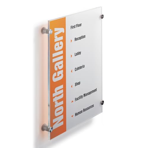 Durable Türschild Crystal Sign, 297 x 420 mm (A3), mit bedruckbarer Folieneinlage, transparent, 482619 von Durable