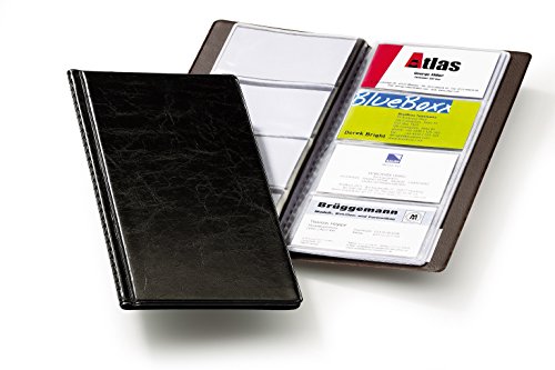 Durable Visitenkartenalbum Visifix 2380, für 96 Karten 90 x 57 mm, 115 x 253 x 8, 5 mm, schwarz, 238001 von Durable