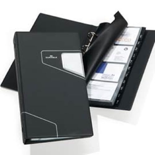 Durable Visitenkartenringbuch Visifix Pro, mit 25 Hüllen für 200 Visitenkarten, anthrazit, 246158 von Durable