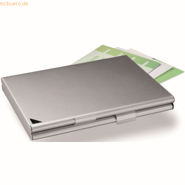 Durable Visitenkartenspender Business Card Box duo für 20 Karten metal von Durable