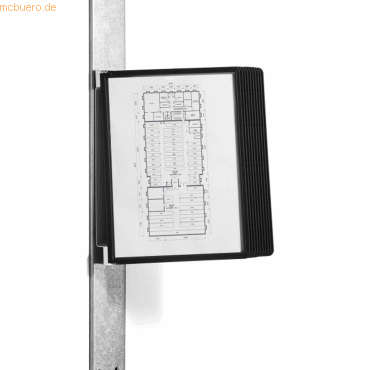Durable Wandhalter für Sichttafeln A4 magnetisch mit 10 Tafeln schwarz von Durable