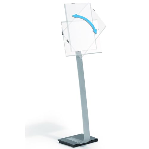 Info Sign Duo Floor Stand, Tabloid-Size Inserts, 15 x 44-1/2, Clear von Durable