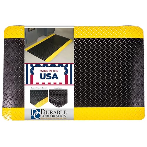 Langlebig Corporation Vinyl Strapazierfähig diamond-dek Schwamm Ermüdungsmatte, 24"x36", Black with Yellow Border, 1 Langlebig Corporation Vinyl Strapazierfähig diamond-dek Schwamm Ermüdungsmatte, 24"x36", Black with Yellow Border, 1 von Durable
