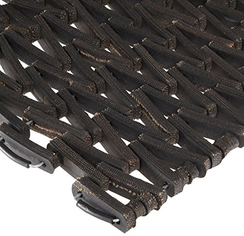 Stabiler Corporation 108 recylcled tire-link Ermüdungsmatte, für feuchte Bereiche, Herringbone Weave, schwarz, schwarz, 36" x 48" von Durable