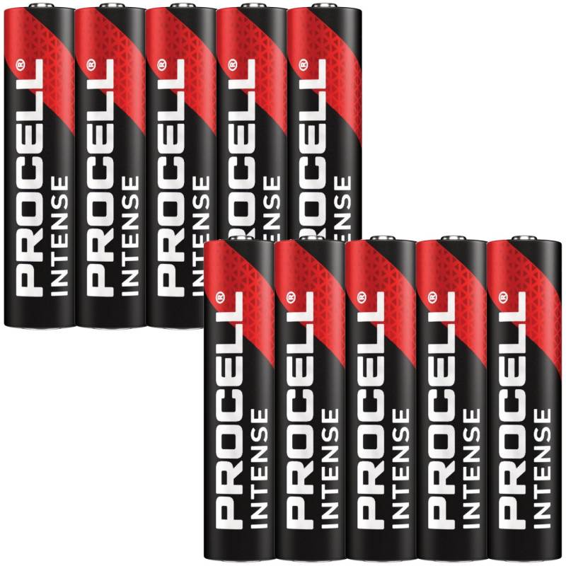 10 Stück Duracell Procell Intense Alkaline AAA Micro LR03 1,5V im Karton, für energieintensive Geräte von Duracell