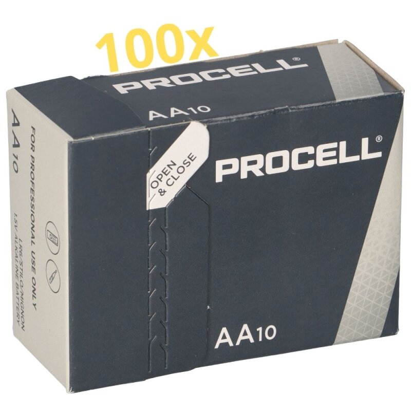 100x Procell (ehemals Duracell) MN1500 100er Karton AA LR06 Mignon von Duracell
