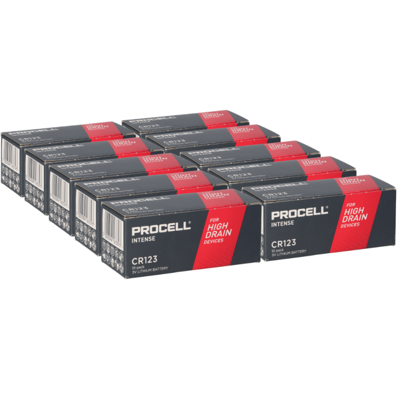 100x Procell Intense CR123A Lithiumbatterie 3V 1600mAh 100x Procell Intense CR123A Lithiumbatterie 3V 1600mAh von Duracell