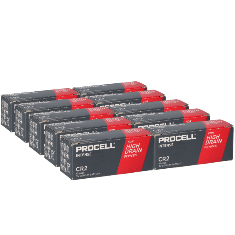 100x Procell Intense CR2 Lithiumbatterie 3V 920mAh von Duracell