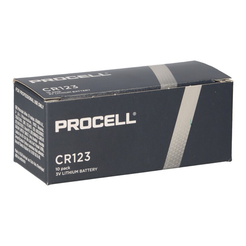 10x Procell CR123A Lithium 3V 1550mAh im 10er Karton von Duracell