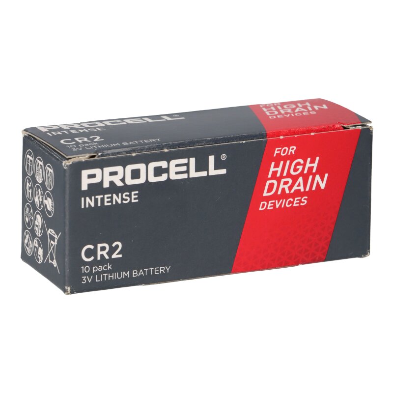 10x Procell Intense CR2 Lithiumbatterie 3V 920mAh von Duracell