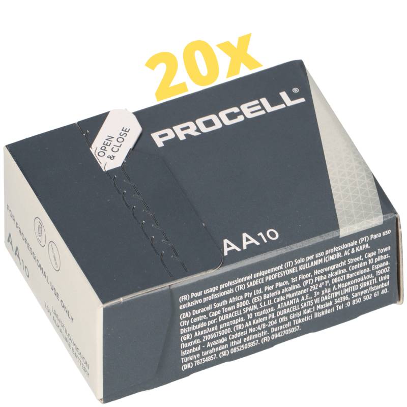 200x Duracell Procell MN1500 Mignon AA LR6 Batterie von Duracell
