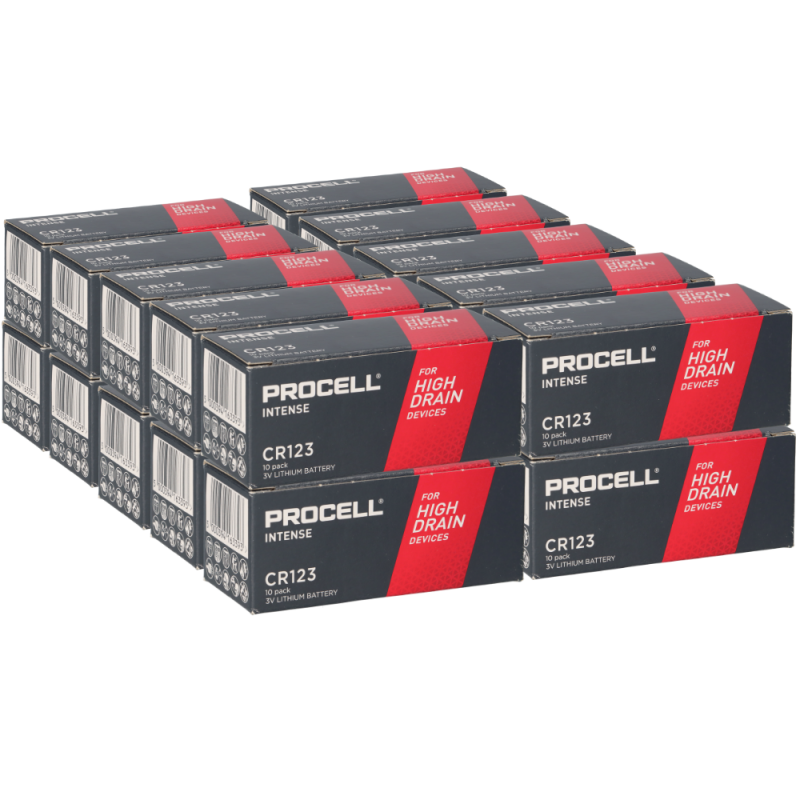 200x Procell Intense CR123A Lithiumbatterie 3V 1600mAh von Duracell