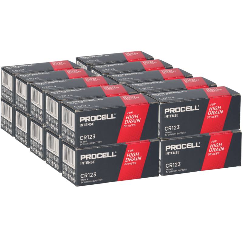 200x Procell Intense CR123A Lithiumbatterie 3V 1600mAh von Duracell