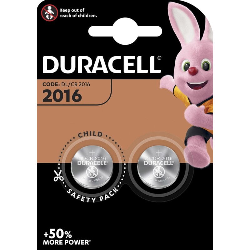 2er Blister Duracell Lithium-Knopfzelle Batterie CR2016 von Duracell