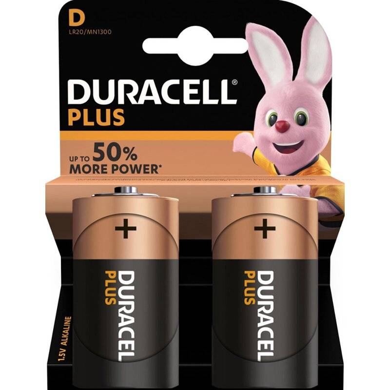 2x Duracell MN1300 Plus Power Mono D Batterie 1,5V von Duracell