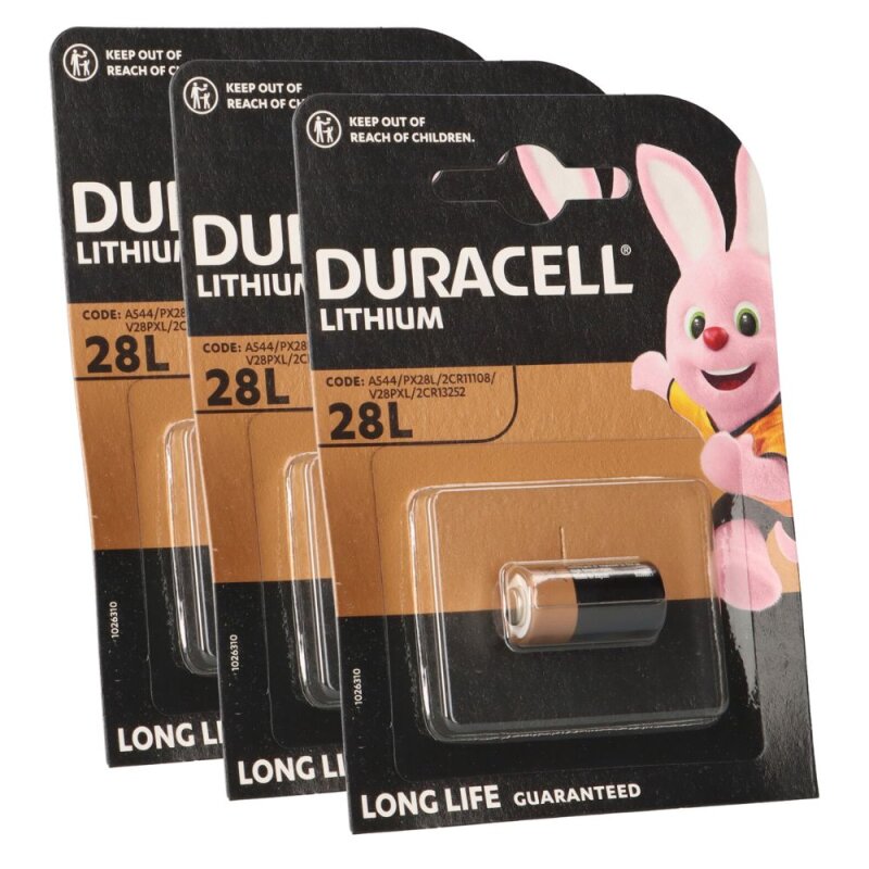 3x Duracell Photobatterie PX28 Lithium 6V 150mAh (3x 1er Blister) von Duracell