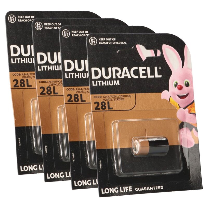 4x Duracell Photobatterie PX28 Lithium 6V 150mAh (4x 1er Blister) von Duracell