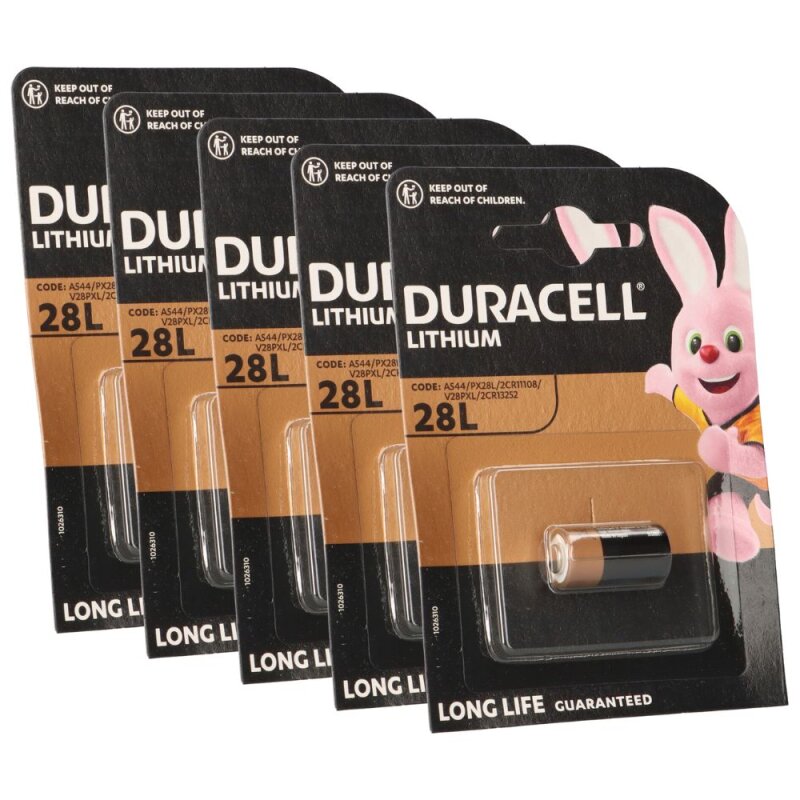 5x Duracell Photobatterie PX28 Lithium 6V 150mAh (5x 1er Blister) von Duracell