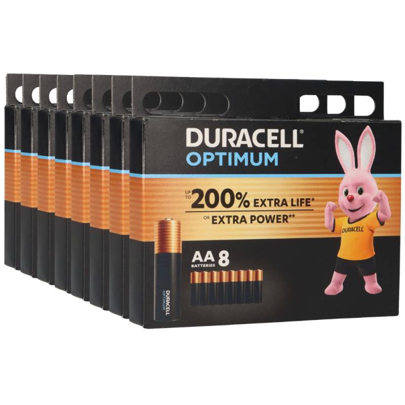 64x Duracell MN1500 AA Mignon Batterie Optimum (8x 8er Blister) von Duracell