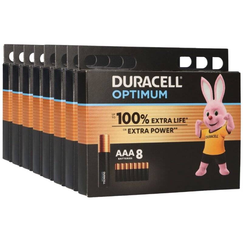 64x Duracell MN2400 AAA Micro Batterie Optimum (8x 8er Blister) von Duracell