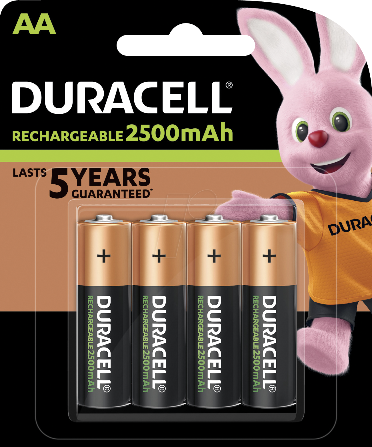 DURA NIMH AA4 - NiMH Akku, AA (Mignon), 2500 mAh, 4er-Pack von Duracell