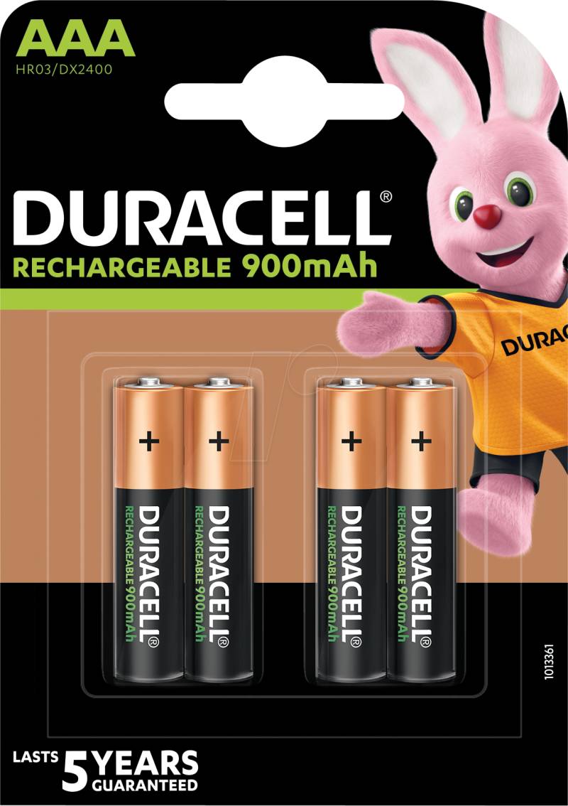 DURA NIMH AAA4 - NiMH Akku, AAA (Micro), 900 mAh, 4er-Pack von Duracell