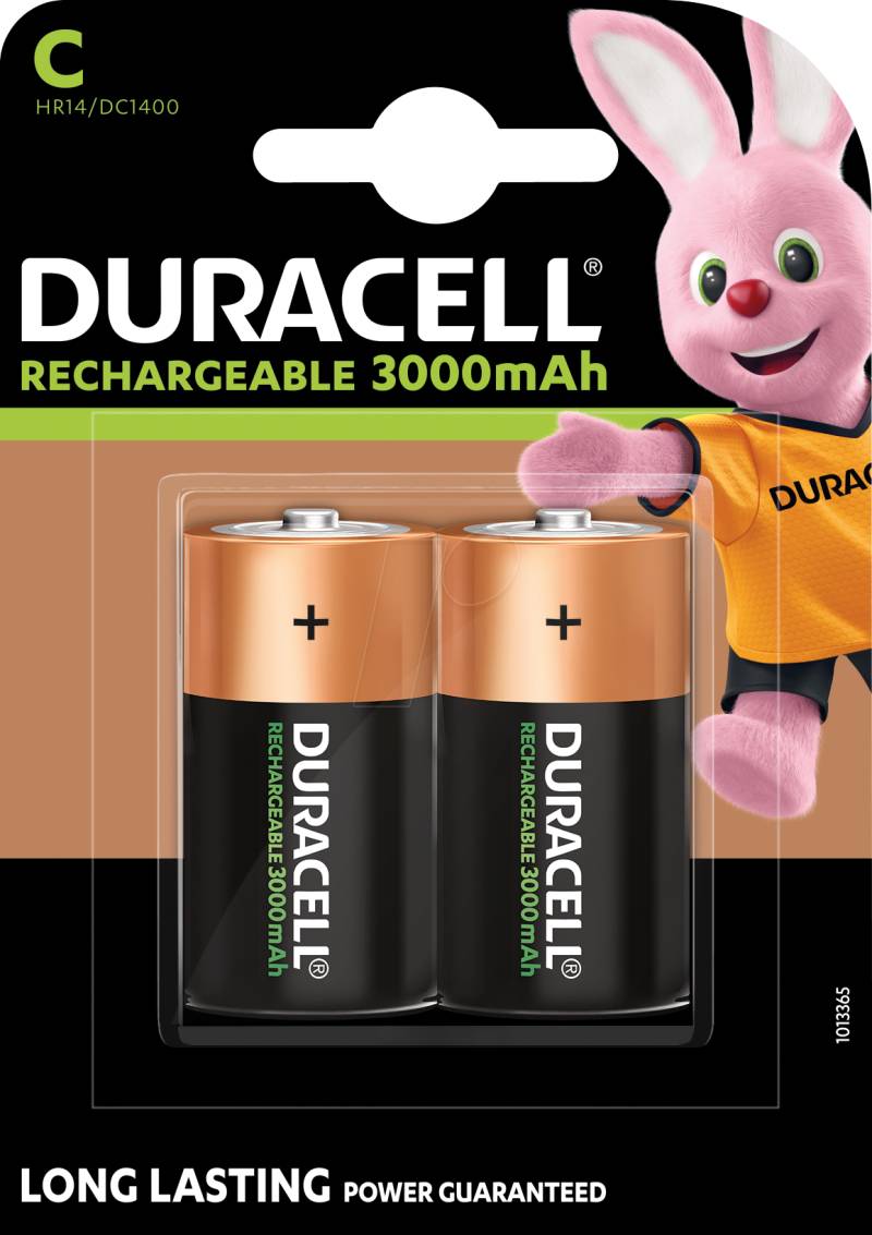 DURA NIMH C2 - NiMH Akku, C (Baby), 3000 mAh, 2er-Pack von Duracell