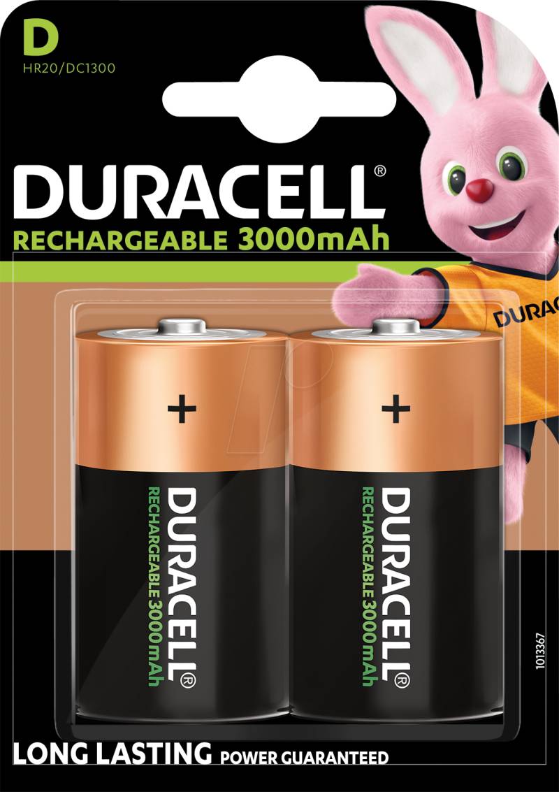 DURA NIMH D2 - NiMH Akku, D (Mono), 3000 mAh, 2er-Pack von Duracell